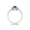 18ct White Gold Emerald Cut Sapphire 1.12ct Diamond Double Halo Ring