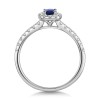 18ct White Gold Oval Cut 0.34ct Sapphire and 0.66ct Diamond Halo Ring