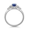 18ct White Gold 0.62ct Round Brilliant Sapphire & Diamond Halo 1.04ct Ring