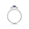 18ct White Gold Oval Cut 1.40ct Sapphire Halo Ring with Diamond Shoulders