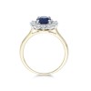 18ct Yellow Gold Oval Cut Sapphire and Brilliant Cut Diamond 0.98ct Cluster Ring