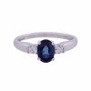9ct White Gold Oval Sapphire Ring