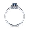 9ct White Gold 0.40ct Pear Sapphire and  0.38ct Diamond Cluster
