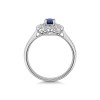 9ct White Gold 0.71ct Oval Sapphire with Illusion Set Diamond Halo Ring