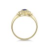 9ct Yellow Gold Oval 0.48ct Sapphire and Round Brilliant Diamond Halo Ring