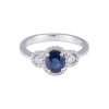 18ct White Gold 0.85ct Sapphire and 0.30ct Diamond 3 Stone Ring