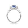 18ct White Gold Octagonal 1.33ct Sapphire and Diamond Three Stone Ring
