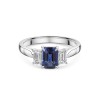 18ct White Gold Octagonal 1.33ct Sapphire and Diamond Three Stone Ring