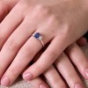 18ct White Gold Octagonal 1.33ct Sapphire and Diamond Three Stone Ring