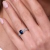 18ct White Gold Octagonal Cut 1.20ct Sapphire and Diamond Three Stone Ring
