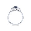 9ct White Gold 0.10ct Diamond and 0.75ct Sapphire Ring