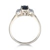 9ct Yellow Gold 0.50ct Oval Sapphire and 0.55ct Diamond Three Stone