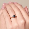 9ct Yellow Gold 0.50ct Oval Sapphire and 0.55ct Diamond Three Stone