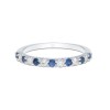 18ct white gold 7x 0.03ct round brilliant cut sapphire and 0.18ct diamond eternity ring
