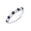 18ct white gold 5x 0.07ct round brilliant cut sapphire and 0.32ct diamond eternity ring