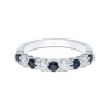 18ct white gold 5x 0.07ct round brilliant cut sapphire and 0.32ct diamond eternity ring