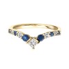 18ct Yellow Gold 0.27ct Diamond and Sapphire Wishbone Eternity Ring