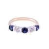 18ct Yellow Gold Round Brilliant Sapphire 0.99ct & Diamond 0.46ct 5 Stone Eternity