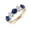 18ct Yellow Gold Round Brilliant Sapphire 1.92ct & Diamond 0.92ct 5 Stone Eternity
