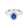 Platinum 1.00ct Oval Sapphire with Diamond Halo Ring
