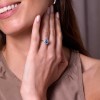 Platinum Emerald Cut 1.18ct Blue Sapphire with Diamond Halo Cluster Ring