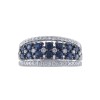 18ct white gold round brilliant sapphire and diamond 0.35ct fancy band