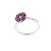 18ct White Gold Ruby and Diamond Cluster Ring