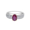 18ct White Gold Oval Cut 0.80ct Ruby and Diamond Cluster Ring