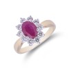 18ct Yellow Gold Oval Cut Ruby and Brilliant Cut Diamond 2.30ct Cluster Ring