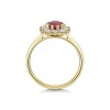 18ct Yellow Gold Oval Cut 0.80ct Ruby Solitaire Ring with Traditional Diamond Halo