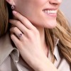 18ct White Gold Pear Shape 0.80ct Ruby Solitaire Ring with Traditional Diamond Halo