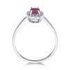 9ct White Gold Oval Cut 0.50ct Ruby and 0.55ct Diamond Cluster Ring