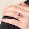 9ct White Gold Oval Cut 0.50ct Ruby and 0.55ct Diamond Cluster Ring