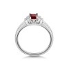 18ct White Gold 0.48ct Ruby & 0.21ct Diamond Cluster Ring