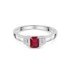 18ct White Gold 0.48ct Ruby & 0.21ct Diamond Cluster Ring