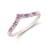 9ct Yellow Gold Round Brilliant Ruby and 0.01ct Round Brilliant Diamond  Wishbone Ring