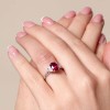 18ct White Gold Oval Cut 1.97ct Ruby and 0.52ct Diamond Three Stone Ring