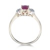 9ct Yellow Gold 0.55ct Oval Ruby and Diamond Three Stone Ring