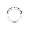 18ct white gold 5x 0.07ct round brilliant cut ruby and 0.32ct diamond eternity ring