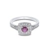 18ct white gold 0.25ct ruby halo ring