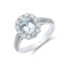18ct white gold 1.25ct oval aqua ring 3.00ct