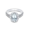 18ct white gold 1.25ct oval aqua ring 3.00ct