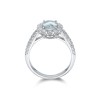 18ct white gold 1.25ct oval aqua ring 3.00ct