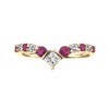 18ct Yellow Gold 0.27ct Diamond and Ruby Wishbone Eternity Ring