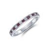 9ct White Gold 0.14ct Diamond and 0.14ct Ruby Ring