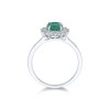 18ct White Gold Oval Cut Emerald and Brilliant Cut Diamond 1.65ct Cluster Ring