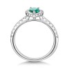 18ct White Gold 0.40ct Diamond And 0.38ct Emerald Pear Halo Solitaire