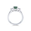 9ct White Gold 0.10ct Diamond and 0.75ct Emerald Ring