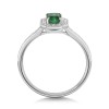 18ct White Gold 0.52ct Emerald & Diamond Halo Ring