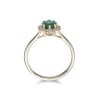 18ct Yellow Gold Round Brilliant Cut 0.22ct Diamond and 0.68ct Emerald Ring